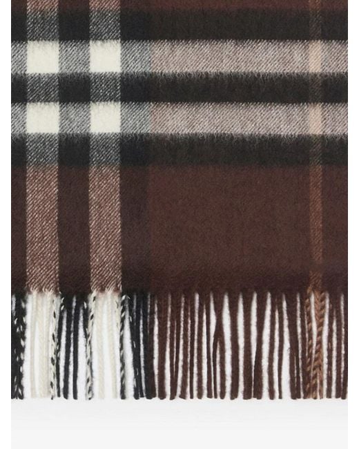 Burberry Brown Vintage Check Print Cashmere Scarf