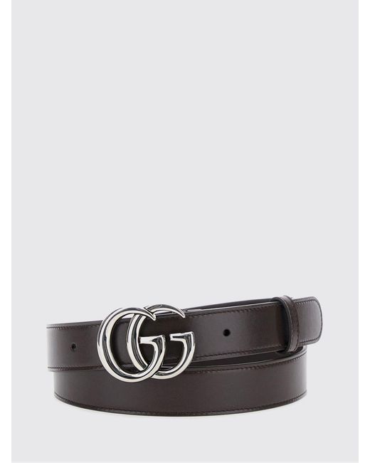 Gucci White Gg Marmont Smooth Calfskin Belt With Monogram Buckle for men