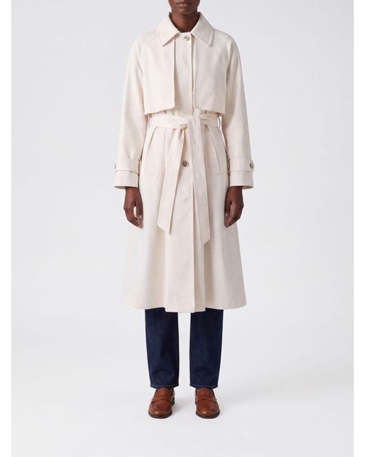 Herno Natural Knee-Length Single-Breasted Trench Coat