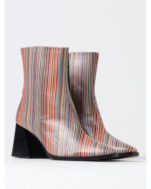 Paul Smith White Flat Ankle Boots