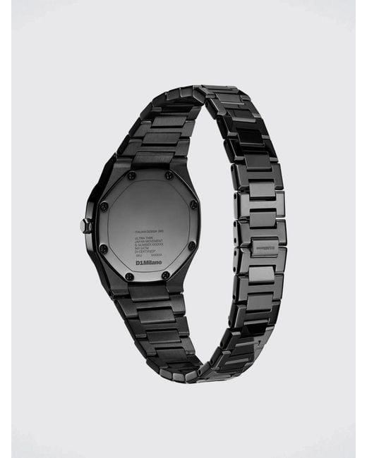 D1 Milano Black Mirror Stainless Steel Quartz Watch With Anti-Reflective Glass