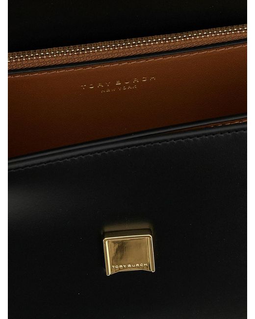 Tory Burch Black Small Eleanor Brushed Leather Bag