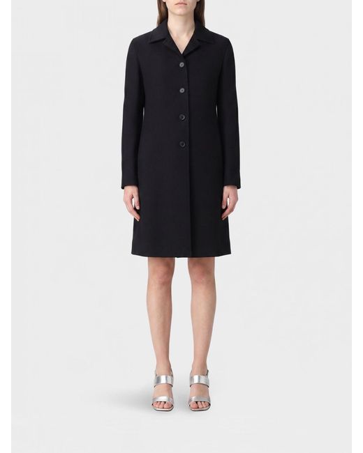 Jil Sander Black Knee-Length Single-Breasted Coat