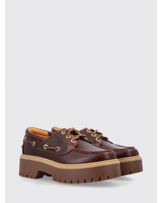 Timberland Brown Stone Street Boat Leather Loafers
