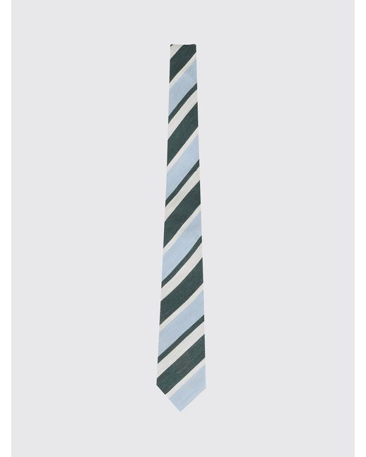 Tagliatore White Striped Silk Tie for men