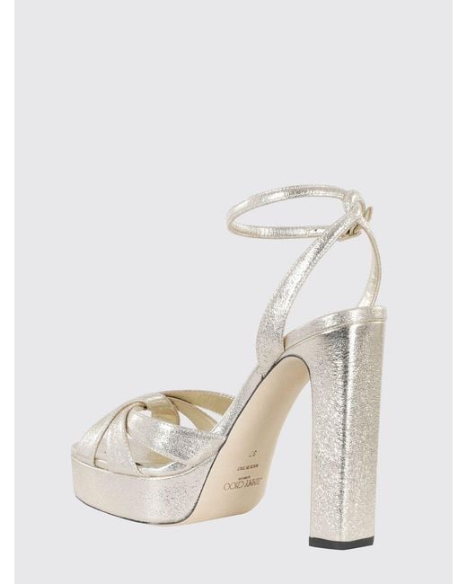 Jimmy Choo White Kove Platform Sandals