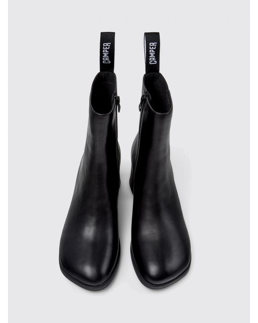 Camper Black Kora Leather Ankle Boots