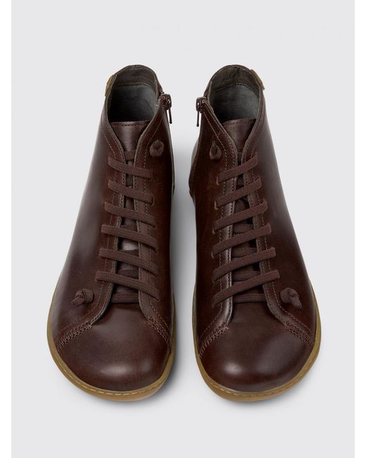 Camper Brown Peu Chrome-Free Leather Ankle Boots for men