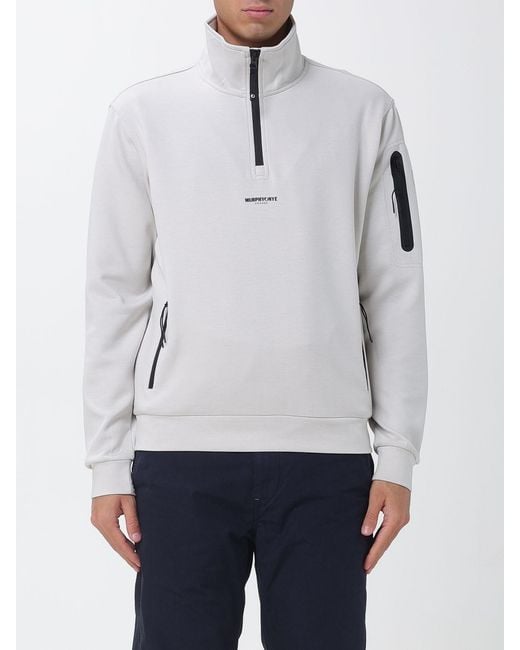 Murphy & Nye Gray High-Neck Sweatshirt With Half-Zip Closure for men