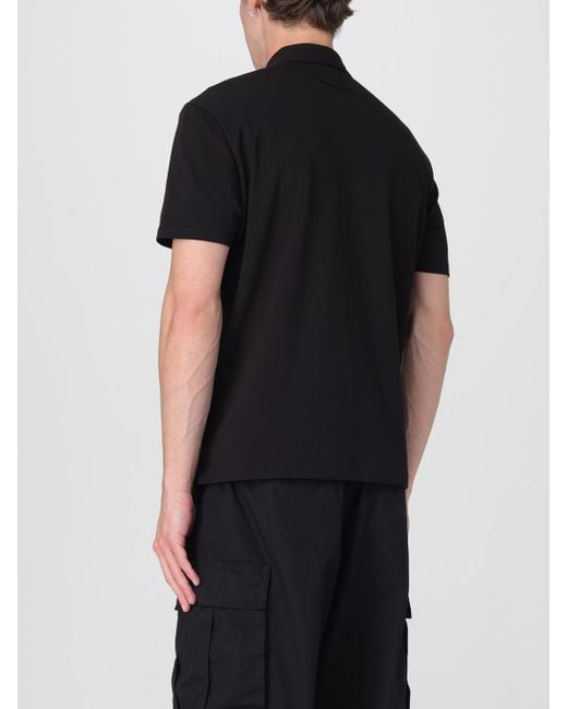 C P Company Black Basic Polo Shirt With Mini Logo for men