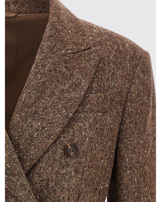 Brunello Cucinelli Brown Double-Breasted Blazer