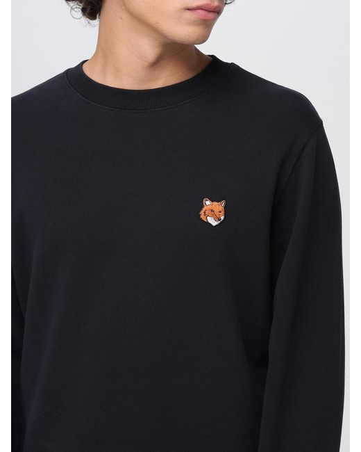 Maison Kitsuné Blue Maison KitsunÉ Crew Neck Sweatshirt With Logo for men