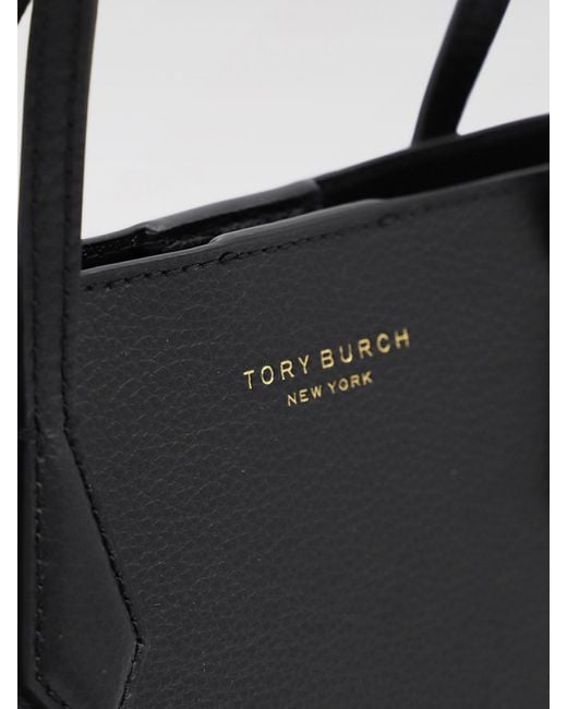 Tory Burch Black Perry Grain Leather Shopping Bag
