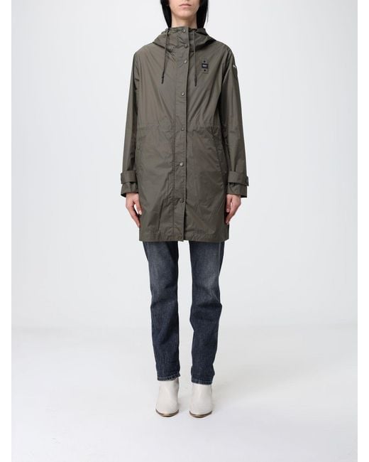 Blauer Gray Nylon Raincoat With Hood
