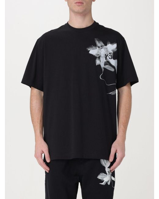 T-shirt di cotone di Y-3 in Black da Uomo