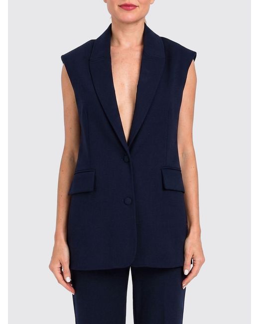 Twinset Blue Viscose Blend Vest