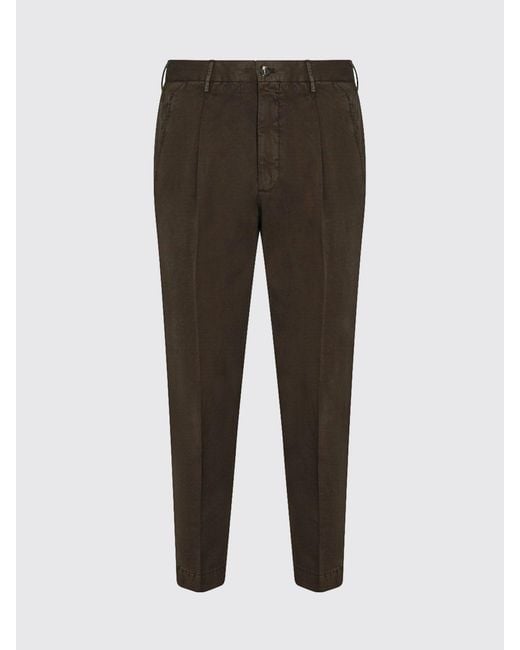 Incotex Brown Cotton Blend Chino Trousers for men