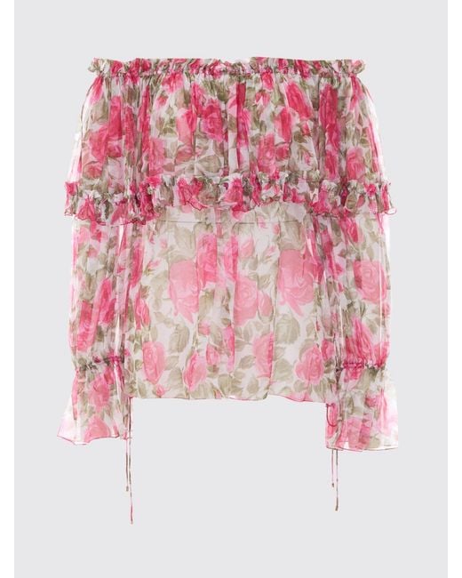 Chloé Pink Chlo&Eacute Silk Blouse With Floral Print