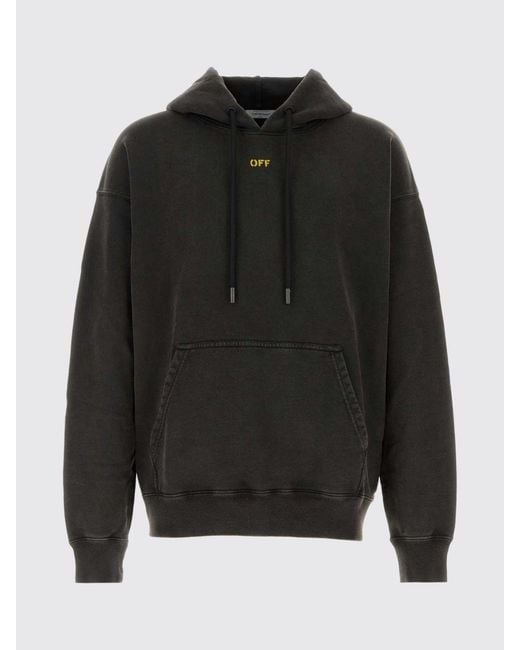 Off-White c/o Virgil Abloh Black Hooded Sweatshirt With Logo for men