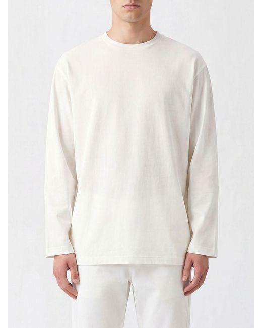 Y's Yohji Yamamoto White Long-Sleeved Cotton T-Shirt With Crew Neck And Regular Shoulders for men