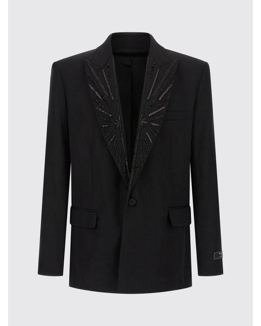 Balmain Blue Virgin Wool Single-Breasted Blazer for men