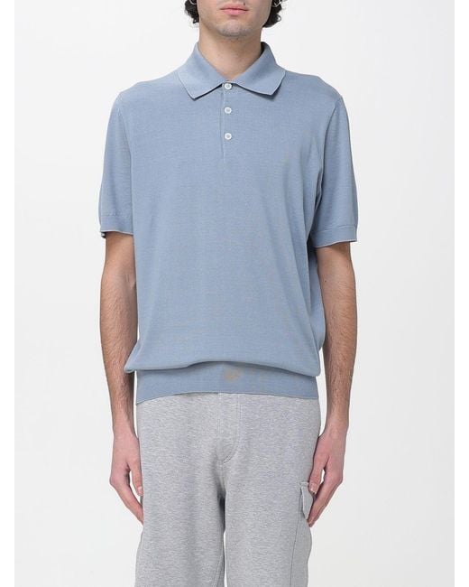 Polo De Punto De Cachemira Brunello Cucinelli de hombre de color Blue