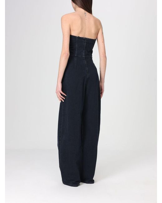 Agolde Blue Cotton Denim Jumpsuit