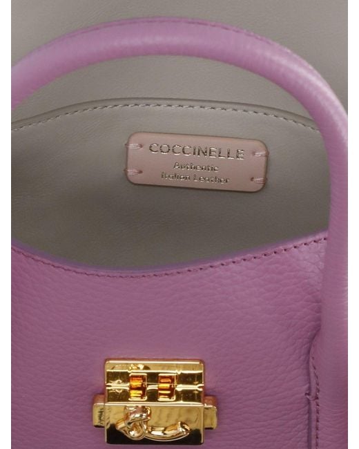 Coccinelle Pink Mini Hammered Leather Bag