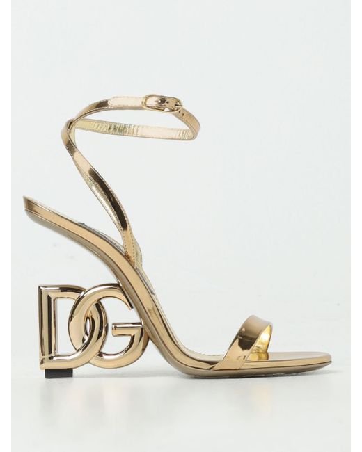 Dolce & Gabbana Metallic Sandalen mit absatz