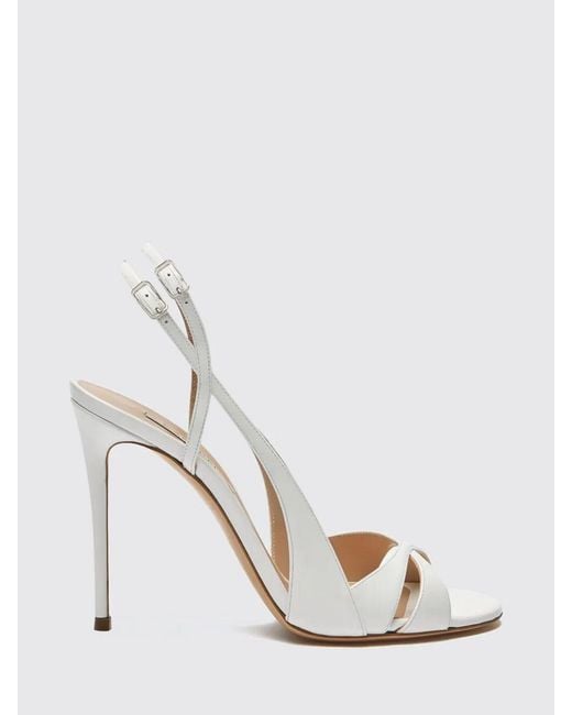 Casadei White Julia Leather Sandals