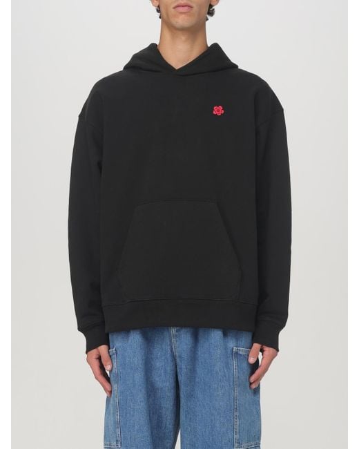 Felpa Con Cappuccio Fiore di KENZO in Black da Uomo