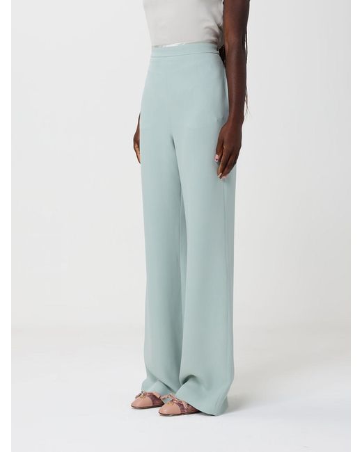 Valentino Blue Silk Palazzo Trousers