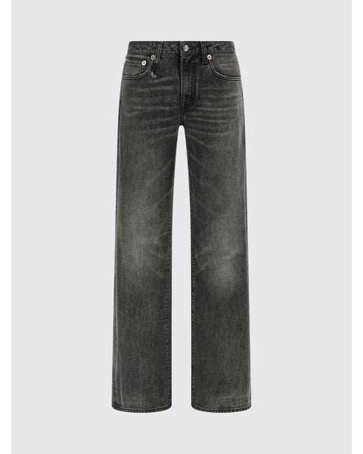 Jeans Rectos De Denim R13 de color Gray