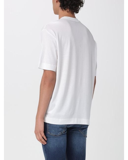 Emporio Armani White Lyocell T-Shirt for men