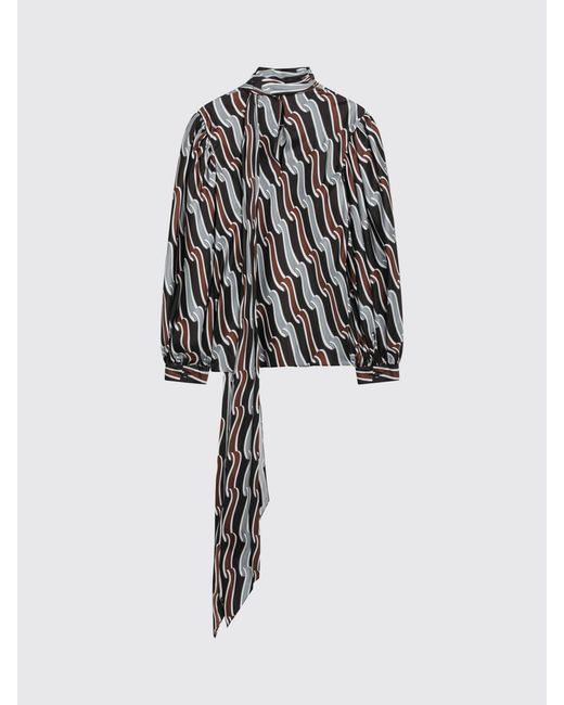 Gucci Black Silk Shirt With Graphic Print