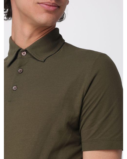 Zanone Green Cotton Polo Shirt for men