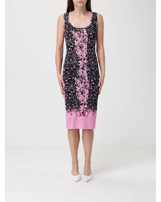 Versace Jeans Couture Red Printed Jersey Midi Dress