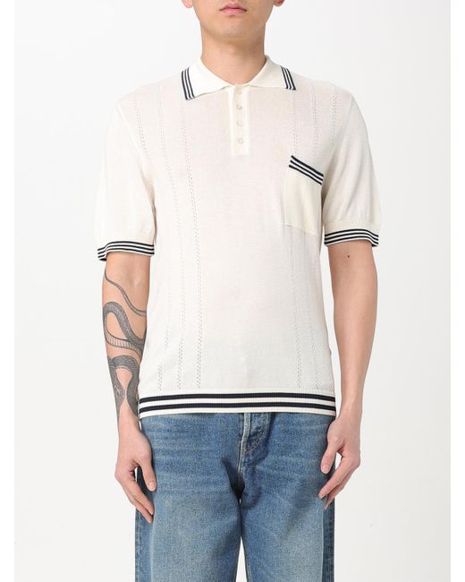 Golden Goose Deluxe Brand White Striped Polo for men
