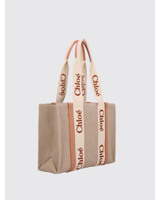 Borsa Woody di Chloé in Natural