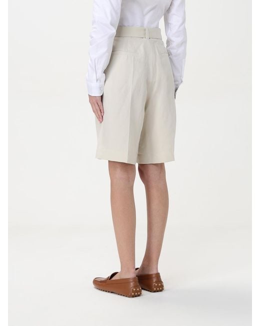 Woolrich Natural Belted Linen Shorts