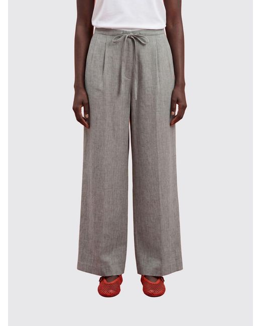 Loulou de Saison Gray Linen And Cotton Trousers