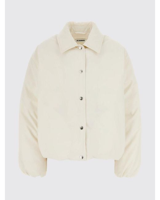 Jil Sander Natural Cropped Padded Shirt Jacket