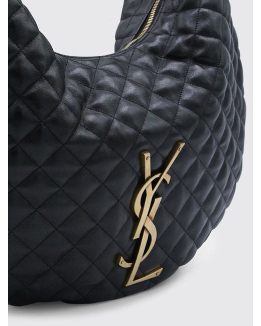 Saint Laurent Blue Icare Matelassé Nappa Hobo Bag