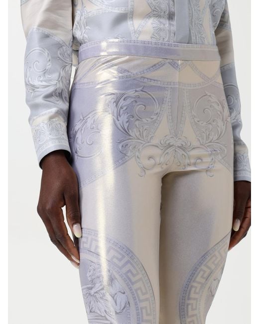 Versace White Leggings With La Coupe Des Dieux Print