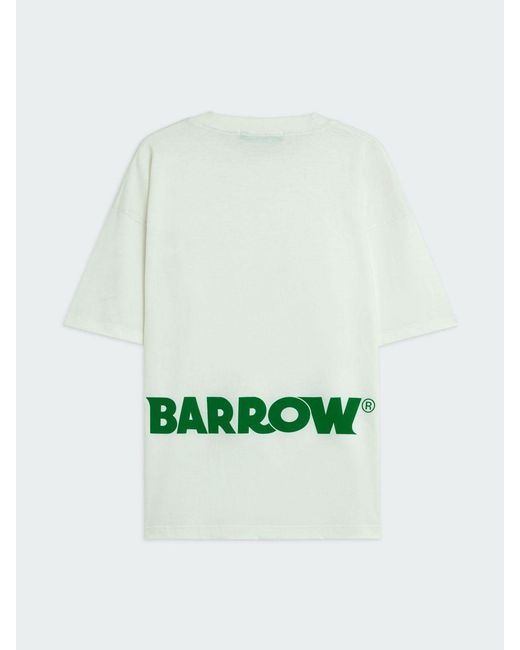 Barrow White Cotton T-Shirt With Logo for men
