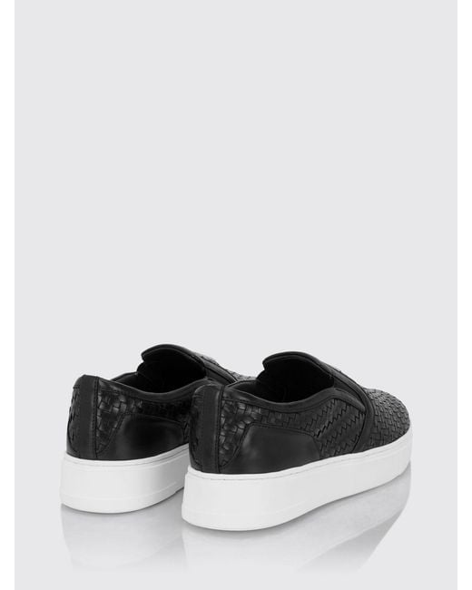 Philipp Plein White Monogram Woven Leather Slip-On Trainers With Hexagon Logo for men
