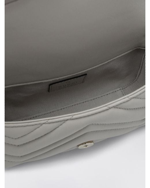 Gucci Gray Gg Marmont Matelassé Nappa Leather Bag