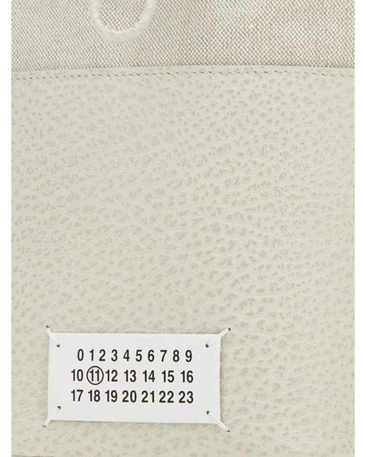Maison Margiela White 5Ac Mini Grained Leather Bucket Bag