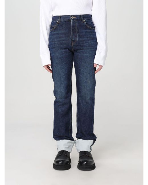 Jeans in denim di cotone di Loewe in Blue da Uomo