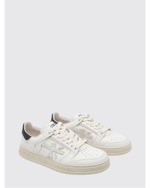 Premiata White Quinn Leather Sneakers for men